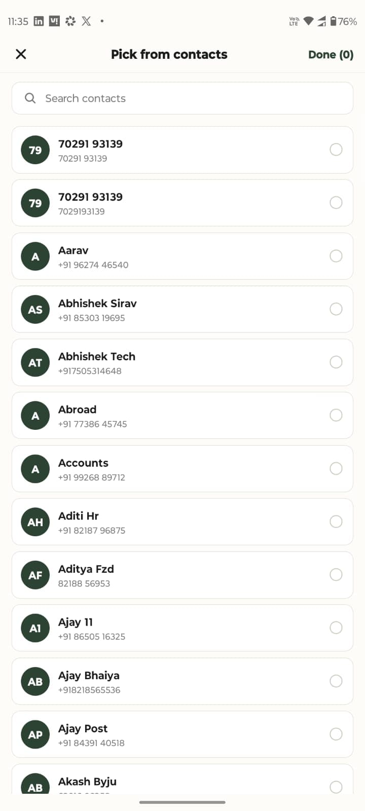Splizpe add friend from contacts screen