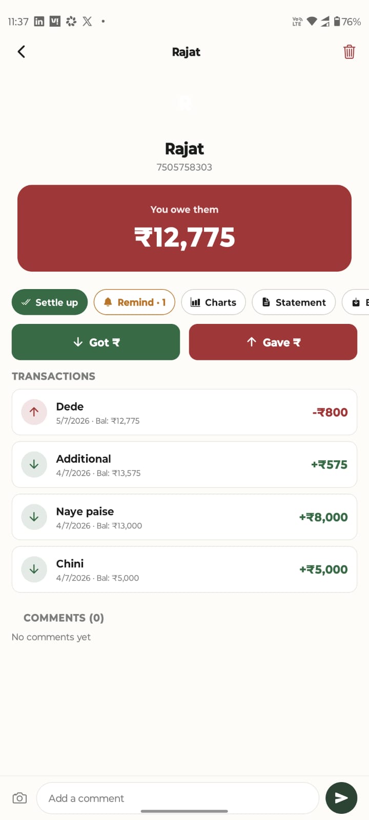 Khata Customer Ledger
